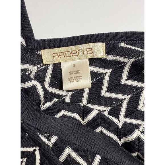 Arden B Black & White Chevron Sleeveless V-Neck Knit Dress Small - Picture 3 of 4